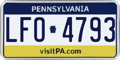 PA license plate LFO4793