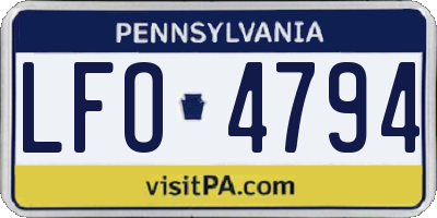 PA license plate LFO4794