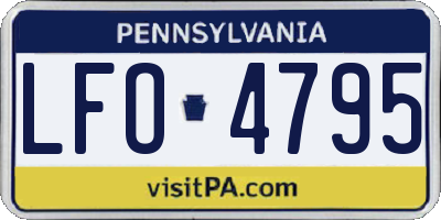 PA license plate LFO4795