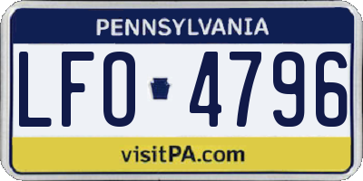 PA license plate LFO4796