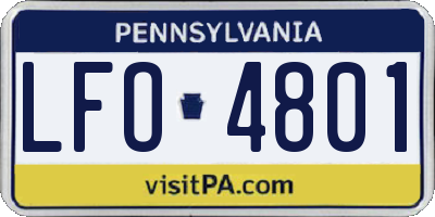 PA license plate LFO4801