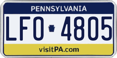 PA license plate LFO4805