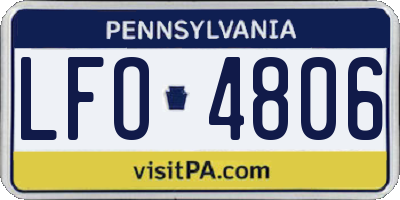 PA license plate LFO4806