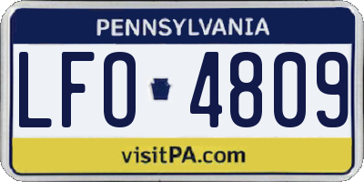 PA license plate LFO4809