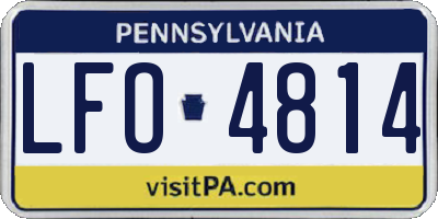 PA license plate LFO4814