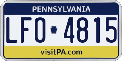 PA license plate LFO4815