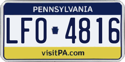 PA license plate LFO4816