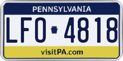 PA license plate LFO4818