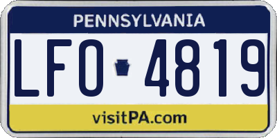 PA license plate LFO4819