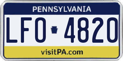 PA license plate LFO4820