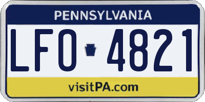 PA license plate LFO4821