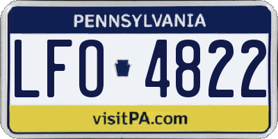 PA license plate LFO4822