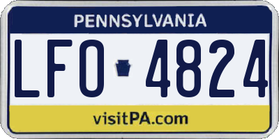 PA license plate LFO4824