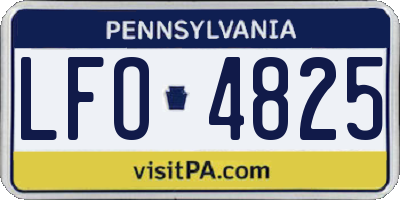 PA license plate LFO4825