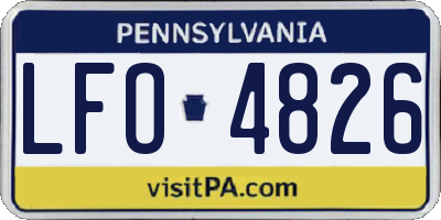 PA license plate LFO4826
