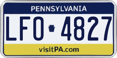 PA license plate LFO4827