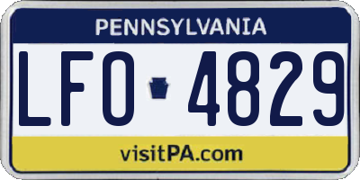 PA license plate LFO4829
