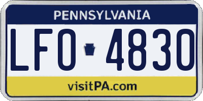 PA license plate LFO4830