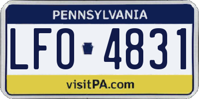 PA license plate LFO4831