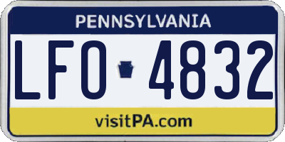 PA license plate LFO4832