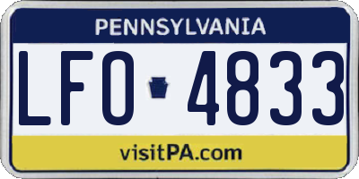 PA license plate LFO4833