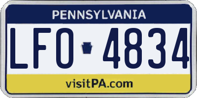PA license plate LFO4834