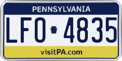 PA license plate LFO4835
