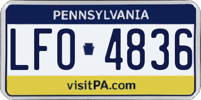 PA license plate LFO4836