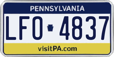 PA license plate LFO4837