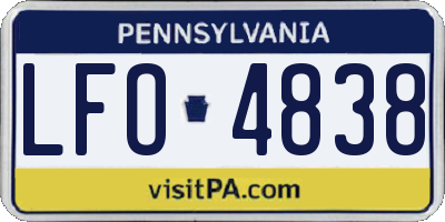 PA license plate LFO4838
