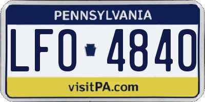 PA license plate LFO4840