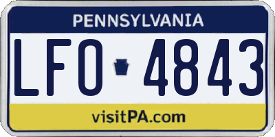 PA license plate LFO4843