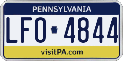 PA license plate LFO4844