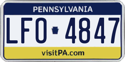 PA license plate LFO4847