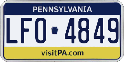 PA license plate LFO4849