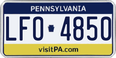PA license plate LFO4850