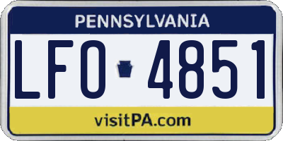 PA license plate LFO4851