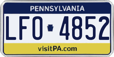 PA license plate LFO4852