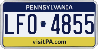 PA license plate LFO4855