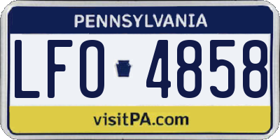 PA license plate LFO4858