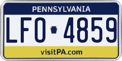 PA license plate LFO4859
