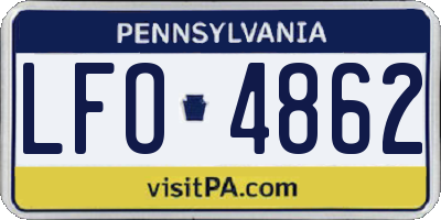 PA license plate LFO4862