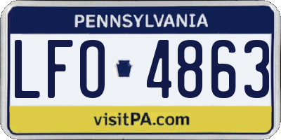 PA license plate LFO4863