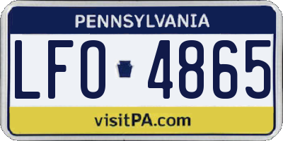 PA license plate LFO4865