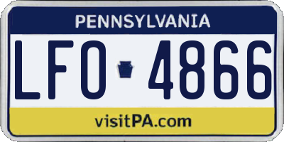 PA license plate LFO4866