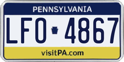 PA license plate LFO4867