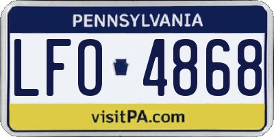 PA license plate LFO4868