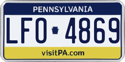 PA license plate LFO4869