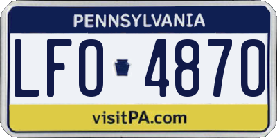 PA license plate LFO4870