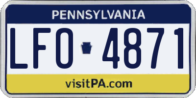 PA license plate LFO4871